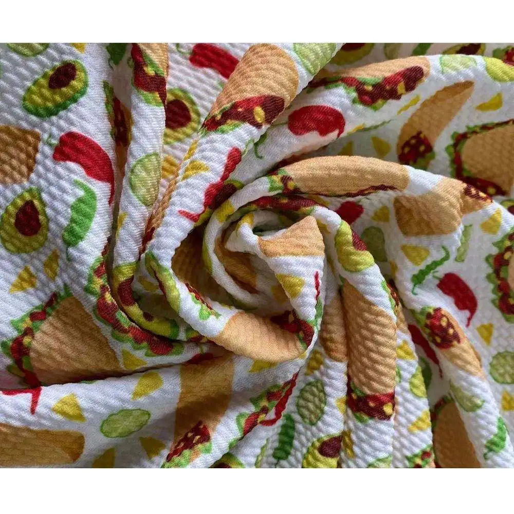 Customized bullet fabric liverpool No MOQ bullet print fabric knit fabric for girl bow headbands