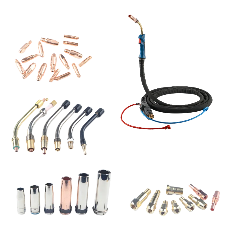 500A Air Cooled MIG CO2 Welding Torch 61GD Welding Gun With Euro Connector