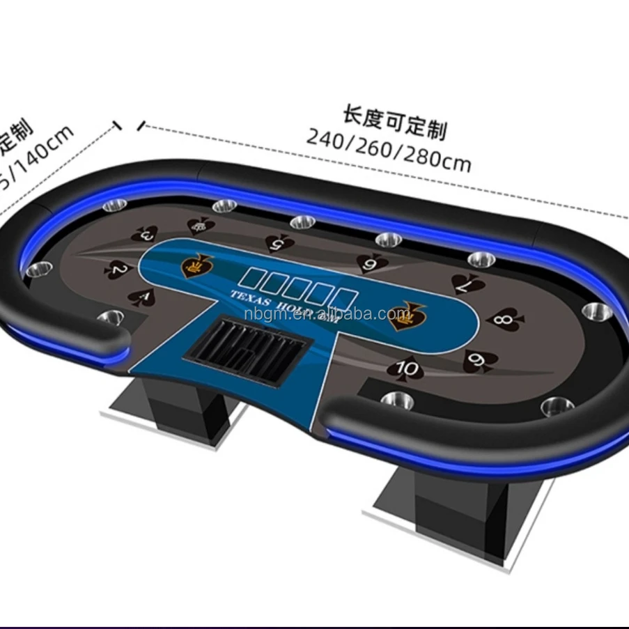 96 Inch Deluxe LED Poker Table  in  customized