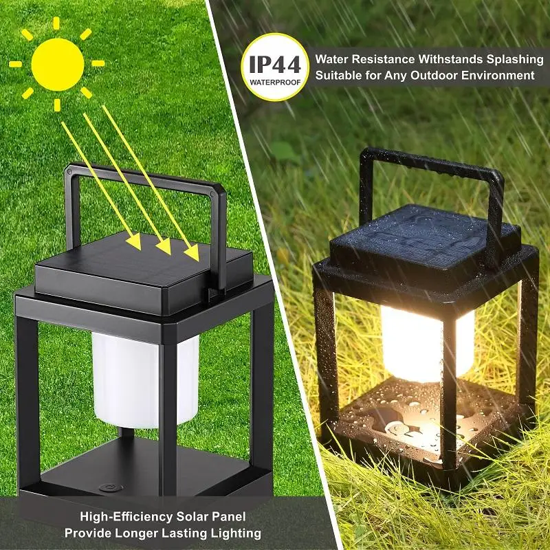 IP44 solar outdoor table lamp lanterns for patio waterproof for patio waterproof