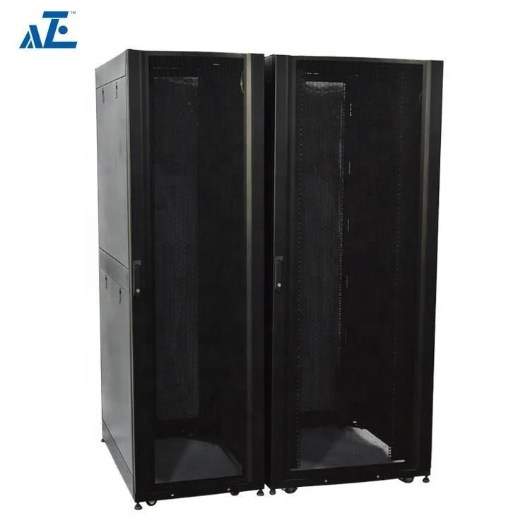 AZE 42U Server Rack enclosure Mesh Door with Casters 45U Cabinet for Audio Visual Applications