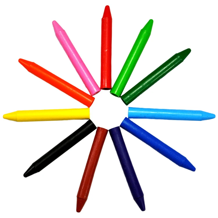 
Hot selling 8 colors wax crayon case set with plastic crayon box for kids 