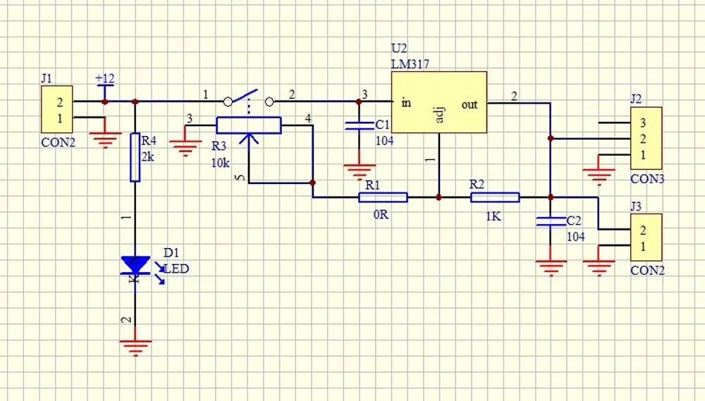 XH-M137 LM317 DC Linear Converter Down Voltage Regulator Board Speed Control Module with Switch Function DC 3.25-15V To 1.25-13V
