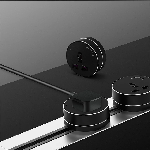Geagood surface Emedded Power Track Socket Aluminum wireless outlet removable modular power track socket