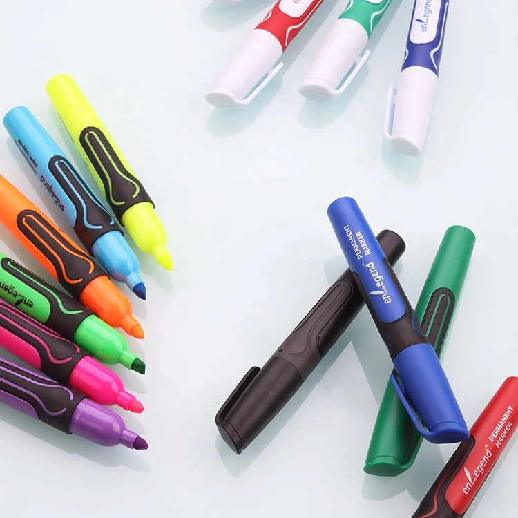 Wholesale Promotional Classic Style Muti-colored Customised Text Marker Stationery Highlighter