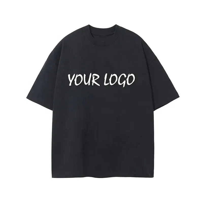 250g 100% Cotton Heavyweight Dropped Shoulder Unisex T Shirt Custom Logo Blank Plain Oversized Tshirt