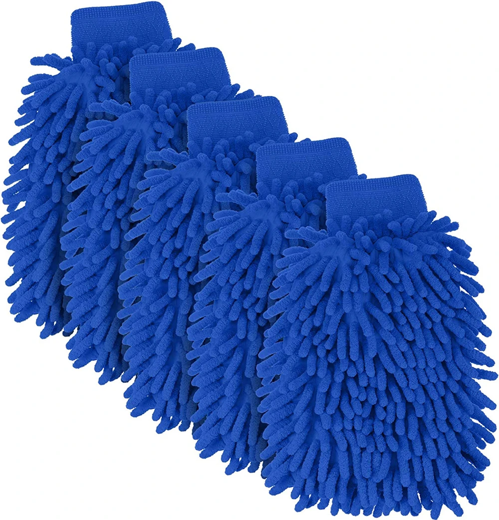 PEXMIENTAS Scratch-Free Noodle Premium Chenille Double Sided Auto Car Care Microfiber Cleaning Gloves Car Wash Mitt