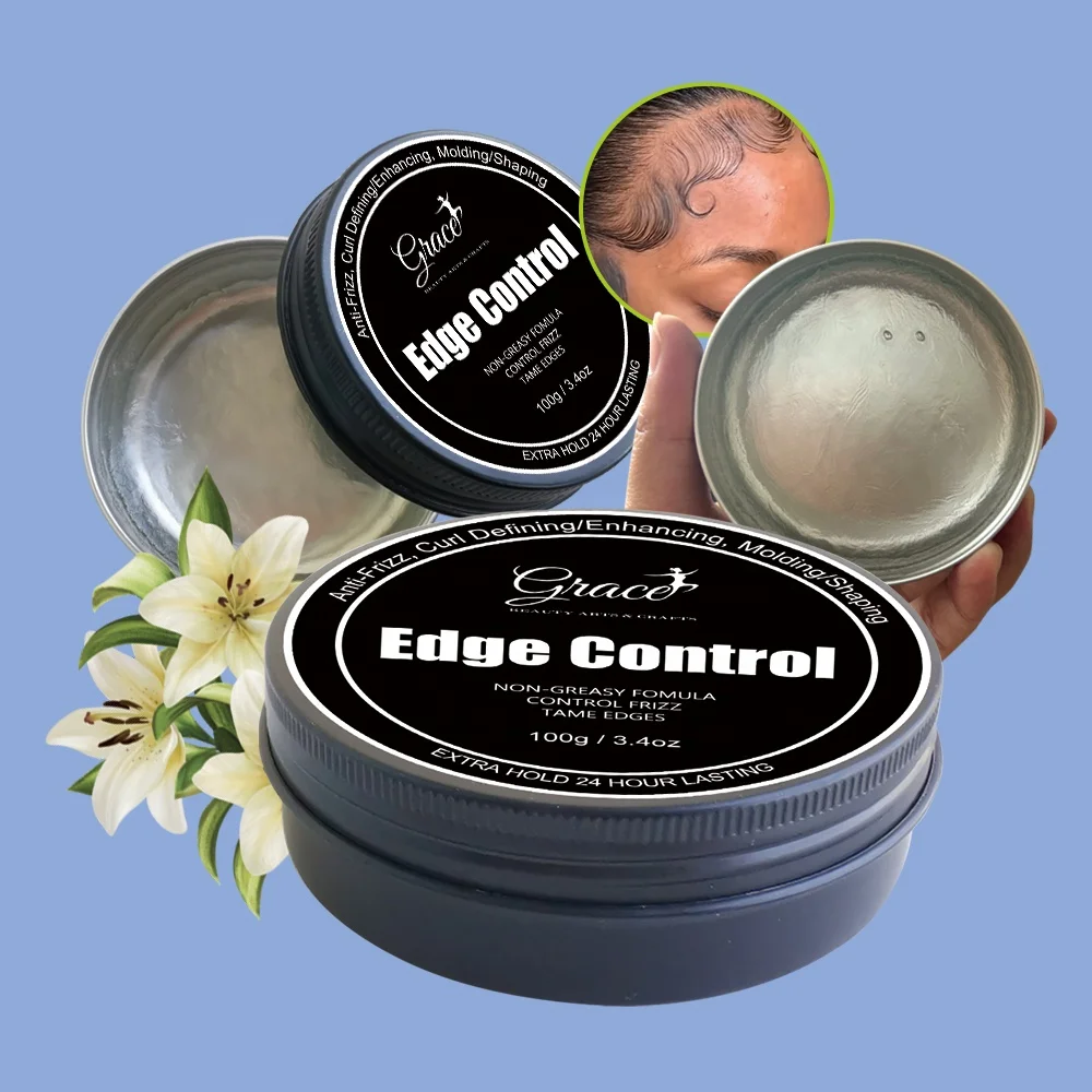 New Arrival 20g 30g 60g 100g Control Frizzy Hair Edge Tamer Styling Wax Gel Strong Hold Baby Hair Edge Control