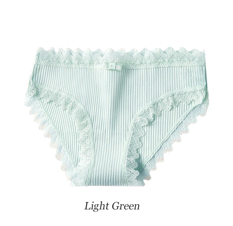 New Women cotton Striped  lace Panties Skin-friendly Underwear Sexy Mid-Rise Panties for women