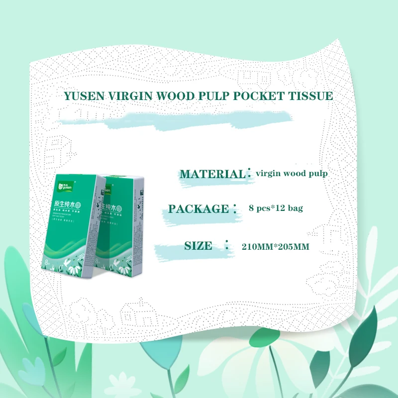 Factory Wholesale High Quality 3ply / 4ply Customized Printed Pocket Tissue Mini Tissue Handkerchief for Travel Use