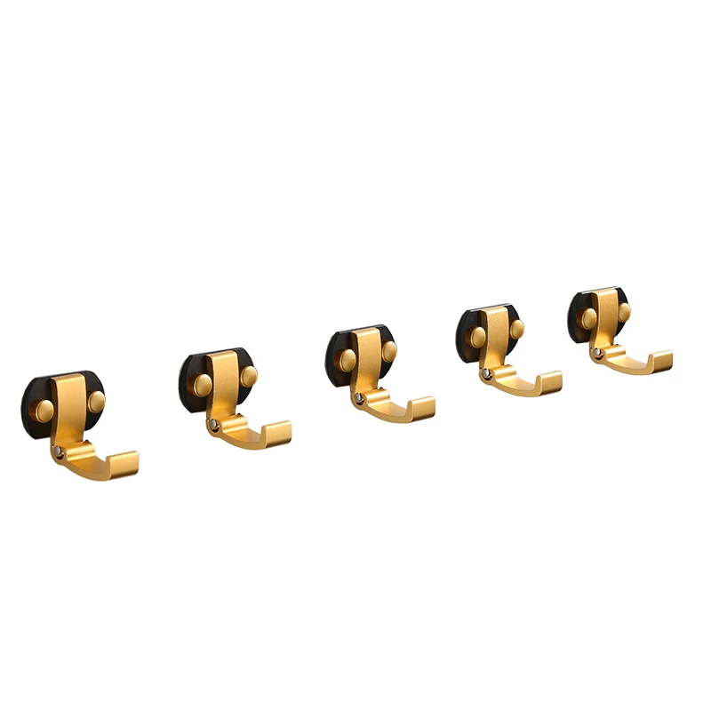 Wall Mount Golden Foldable Single Robe Hook Wall Hanger Clothes and Bag Hook