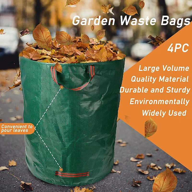Portable Large Capacity 272l Gardening Garden Yard Waste Bags Lawn Leaf Bag