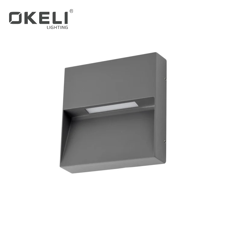 OKELI Energy Saving Outdoor Square Aluminum IP65 Waterproof Recessed Surface LED 5W Wall Lamp