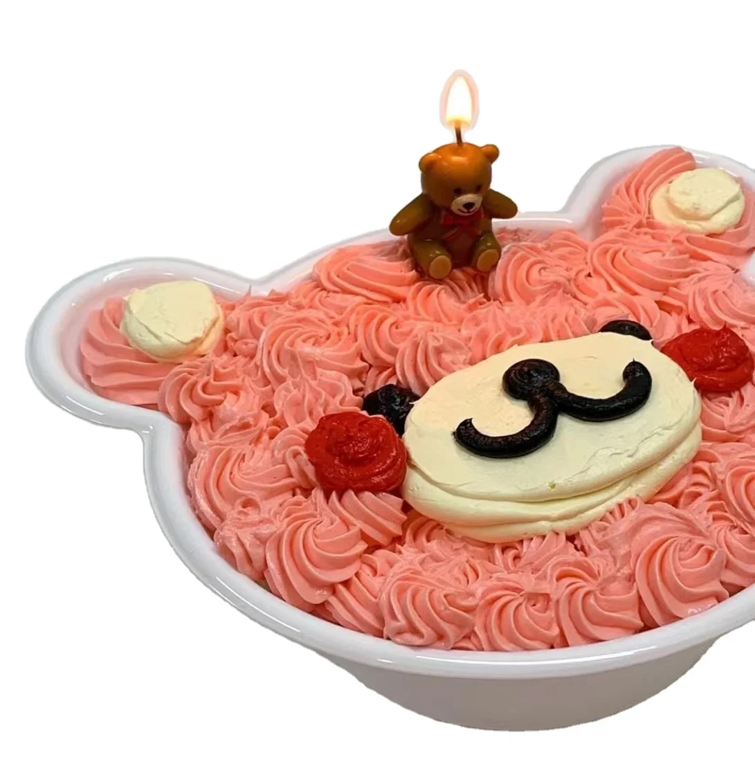 Romantic Teddy Bear Cake Gift Packaging Box Custom Cake Take Away Packaging