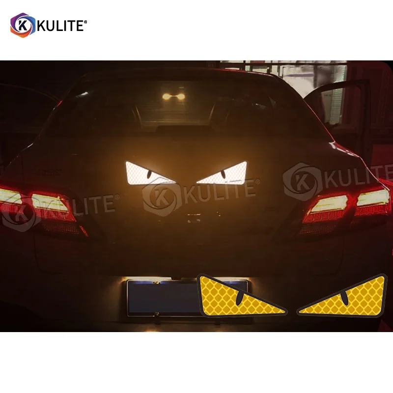 Customized Funny PVC Eyes Decals car reflective stickers for auto rear