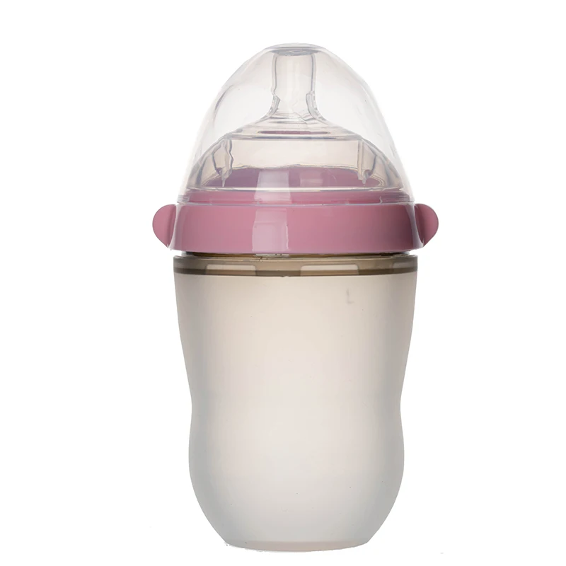 Bpa Free Food Grade Silicone Baby Bottle Wide Mouth Design Custom Professional Baby Milk Bottle For Easy To Clean