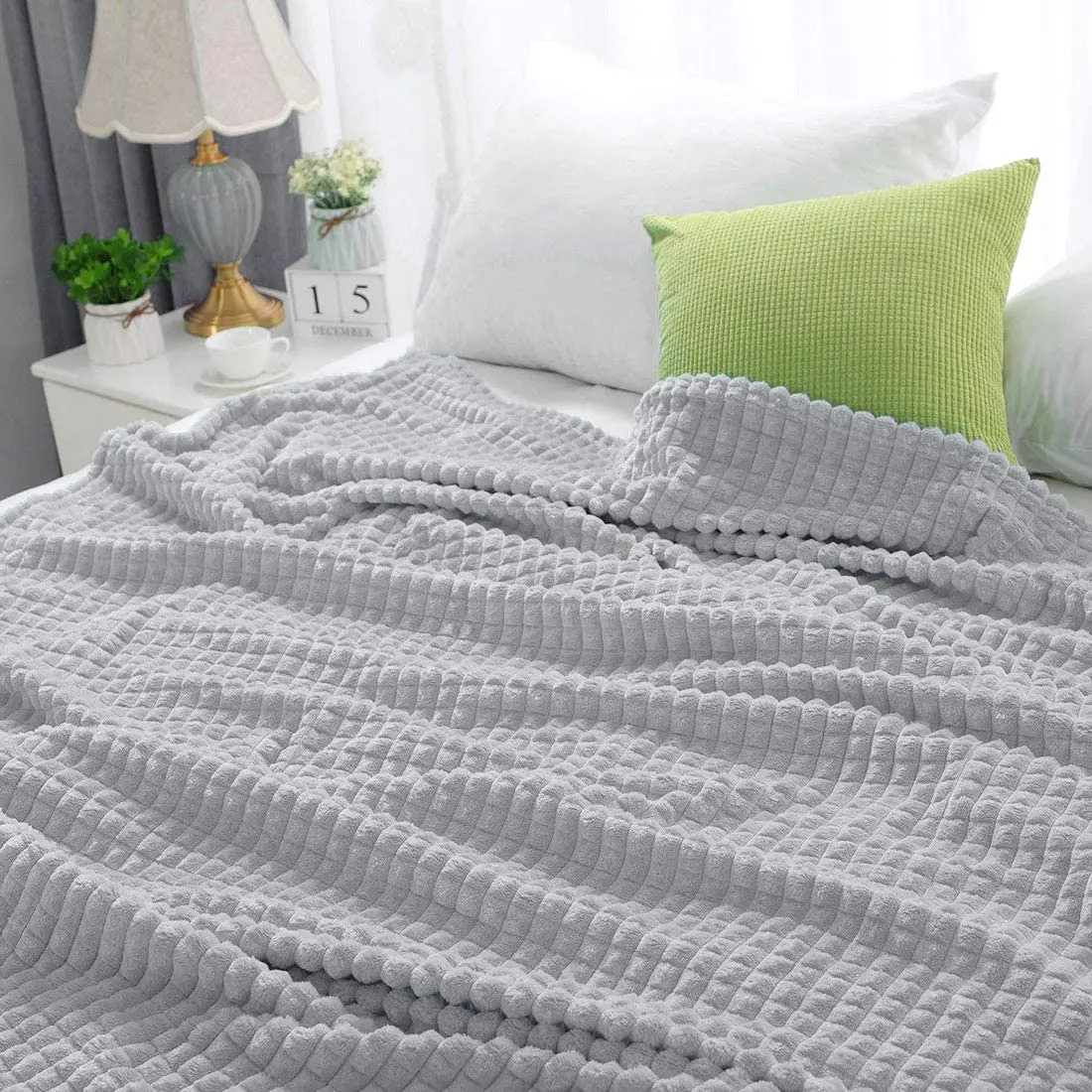 Custom Non-toxic Double Brush Thick Coral Sherpa Flannel Fleece Blanket