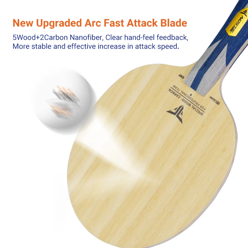 Loki High elastic Koto Facial Material Fast attack ping pong blade 7 Layer Telson CNF Fiber Wood Blade Table Tennis