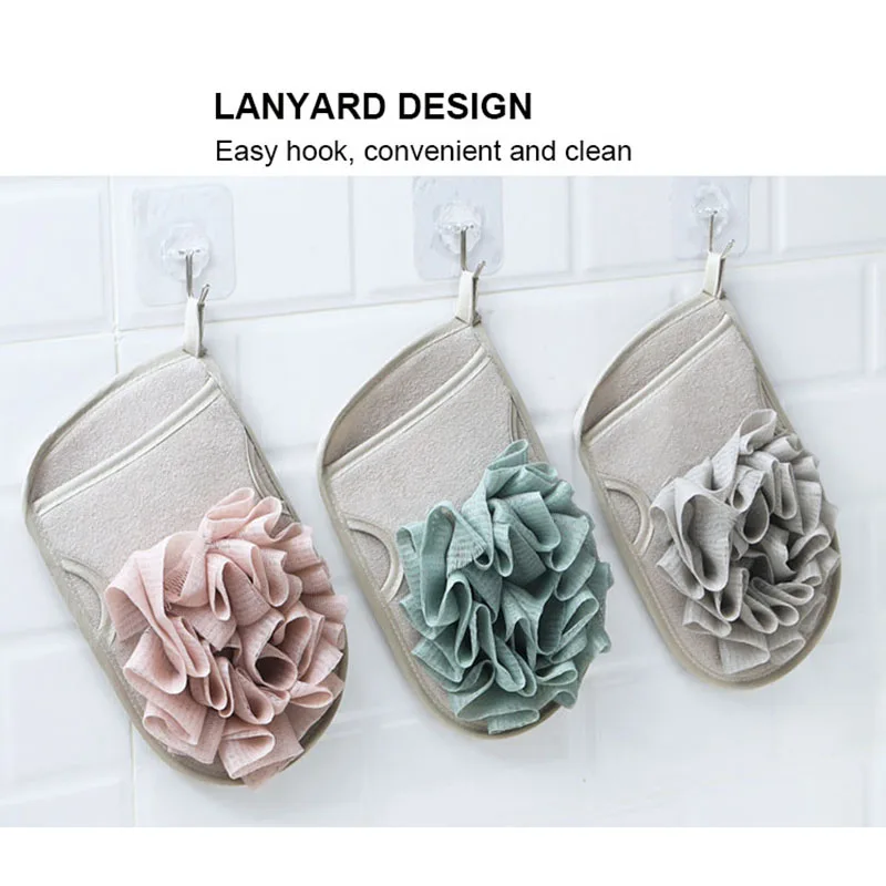 Wholesale 2 in 1 Bath Exfoliating Mesh Gloves Dead Skin Removal Brush Reusable Shower Body Scrubbing Mitt For for Men and Women