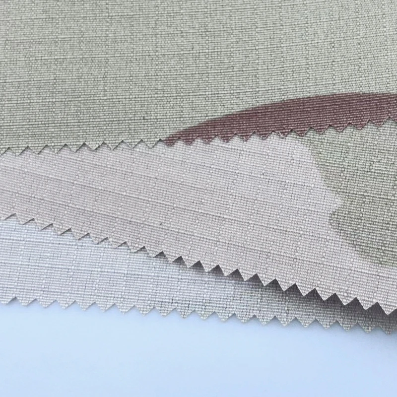 Textiles fabric manufacturer polyester cotton checked  pattern printed camouflage clothing rip-stop fabric 2800 water pressure