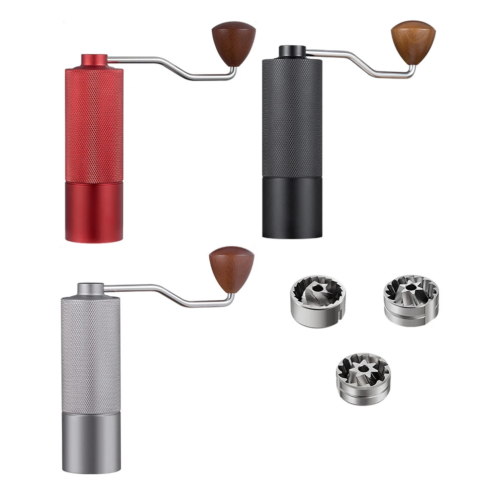 Custom Logo 420 CNC Stainless Steel 5 6 7 Core Burr Coffee Bean Grinder Adjustable Grinding Thickness Manual Coffee Grinder