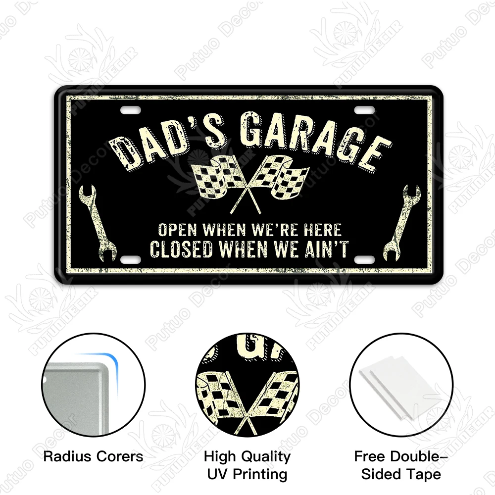 Putuo Decor Car License Plate Vintage Tin Plate Route 66 Metal Plate Printing Sign Garage Man Cave Decoration