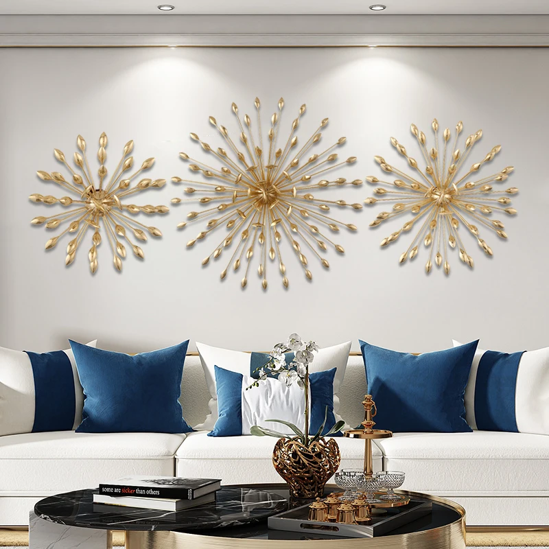 Light Luxury Decorative Bedroom Brass Home Wall Decor Art Metal Flowers Design Accessories