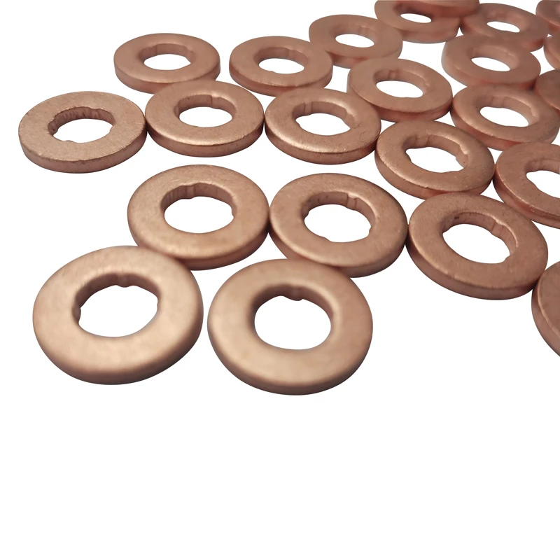 Copper Washer Injector Shim Gasket Diesel Common Rail Diesel Injector Copper Washer for 2.5 CRDI F00VC17504 338134A000