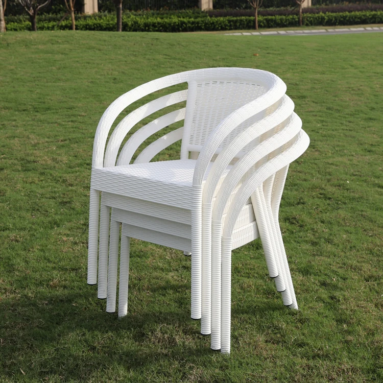 
Outdoor Garden Patio Leisure White 5PC Plastic Table and Chair Set 