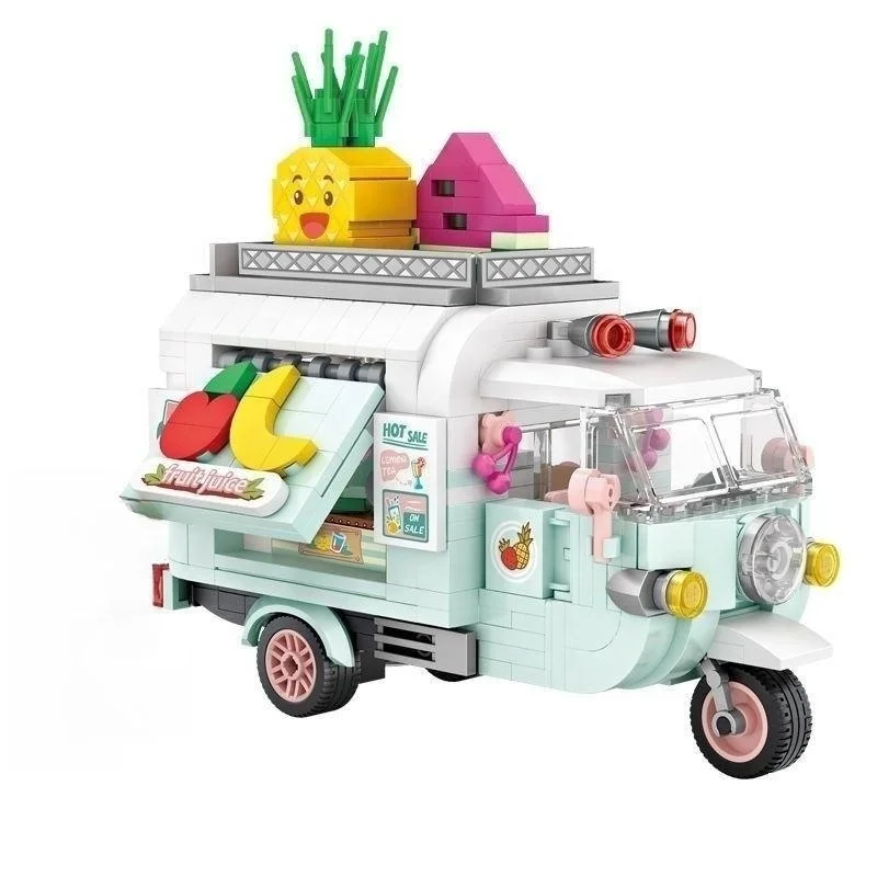 LOZ Newest assembled building block fruit car toys for kids