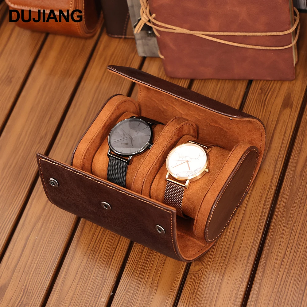 Luxury Leather Watch Roll Case Custom Logo Vintage Travel Jewelry Display Fashionable Design