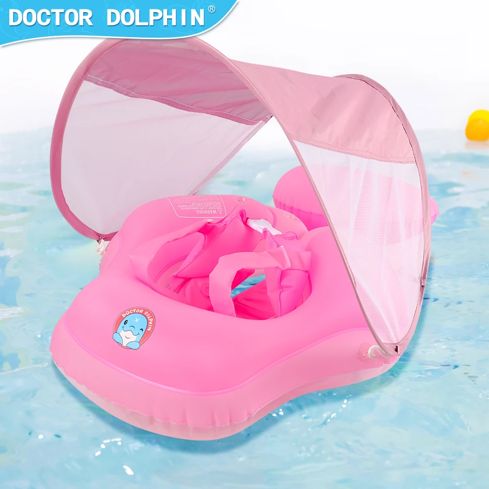 Kids Inflatable Baby Swim Float Water Fun Pool Toys Swimming Baby Float Swimming Ring Pool Baby Floating Ring With Canopy