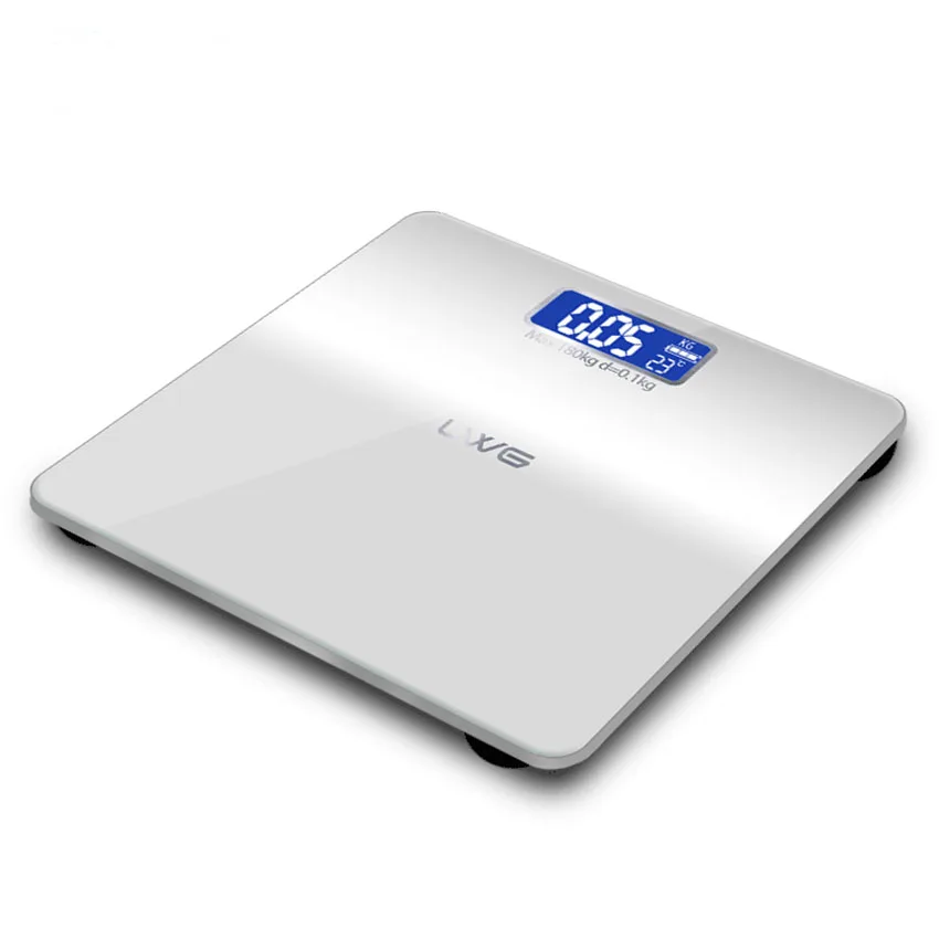 2023 180kg smooth square body weighting bathroom calibration glass scale