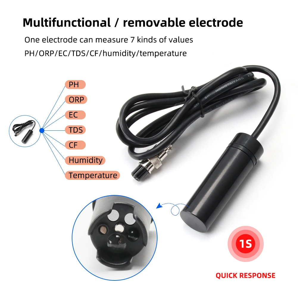 7-IN -1 Humidity Temp ORP TDS EC CF PH Meter multi-function online water quality monitor +485 communication Device Monitor