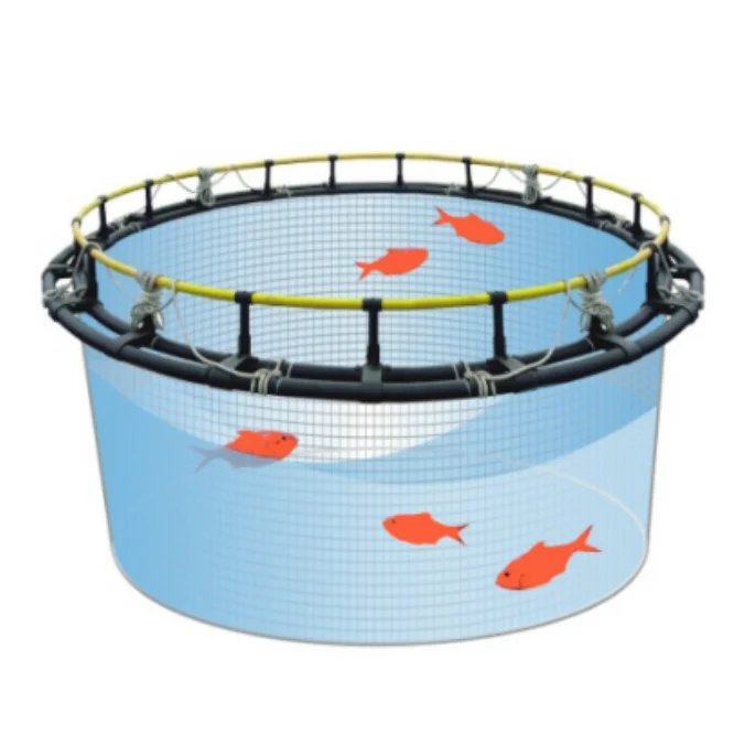 Square Floating Aquaculture Tilapia Fish Farming Cages Made of PE Knotless Net