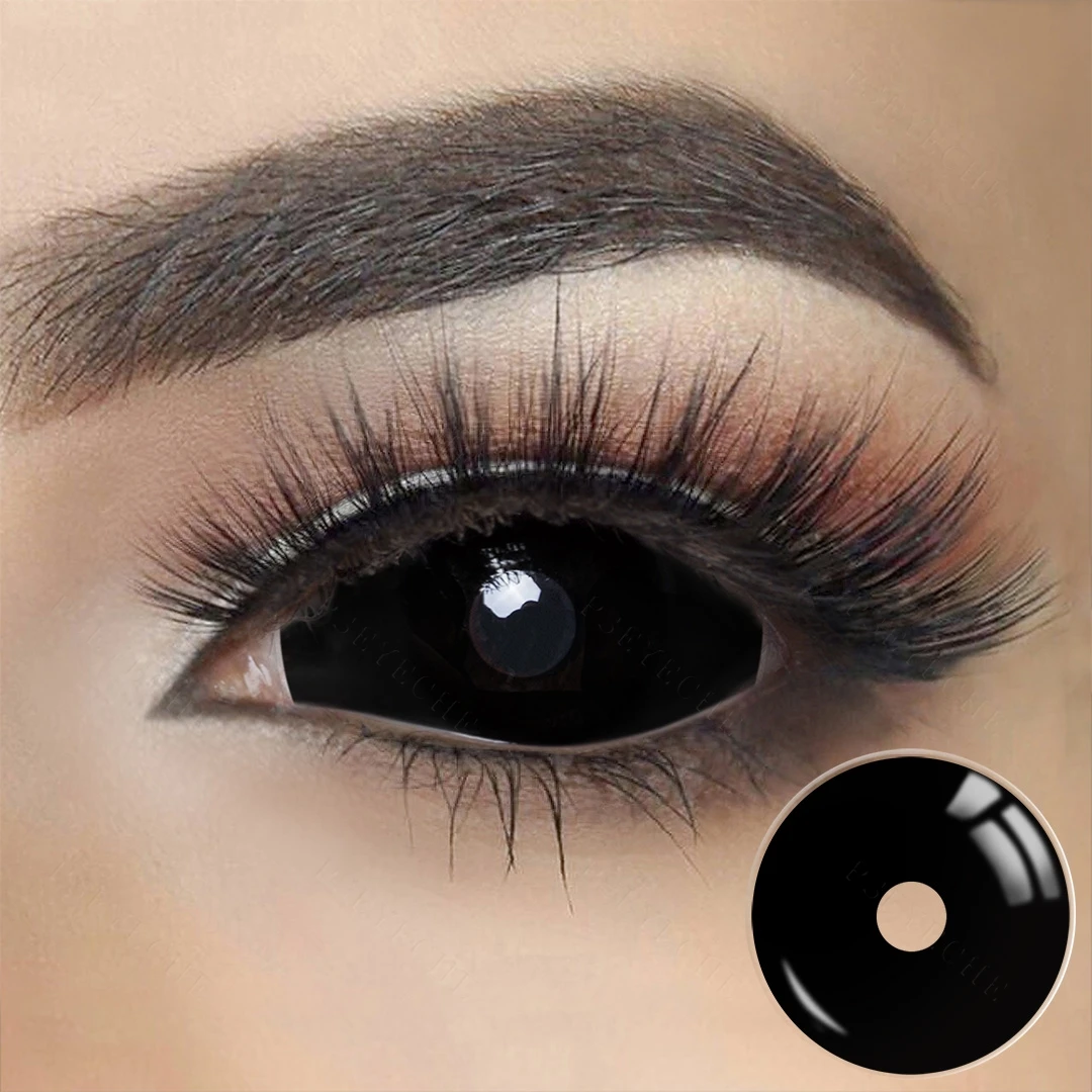 Freshgo pseyeche 22mm sclera blackout contacts yearly glow in the dark contacts wholesale sclera contacts lenses for cosplay