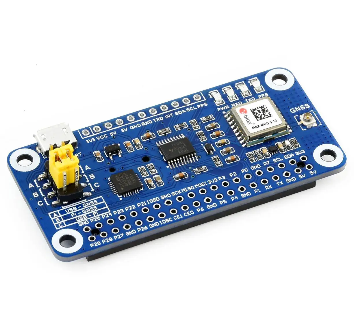 Waveshare MAX-M8Q GNSS HAT GPS Beidou Galileo GLONASS Multi Constellation Receiver Support for Raspberry Pi