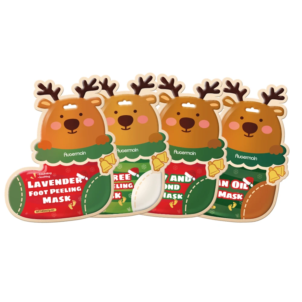 Christmas Korean Foot Care Foot Masking Peel Socks Callus Remover Lavender Exfoliating Foot Mask Pedicure Repair Feet Masking