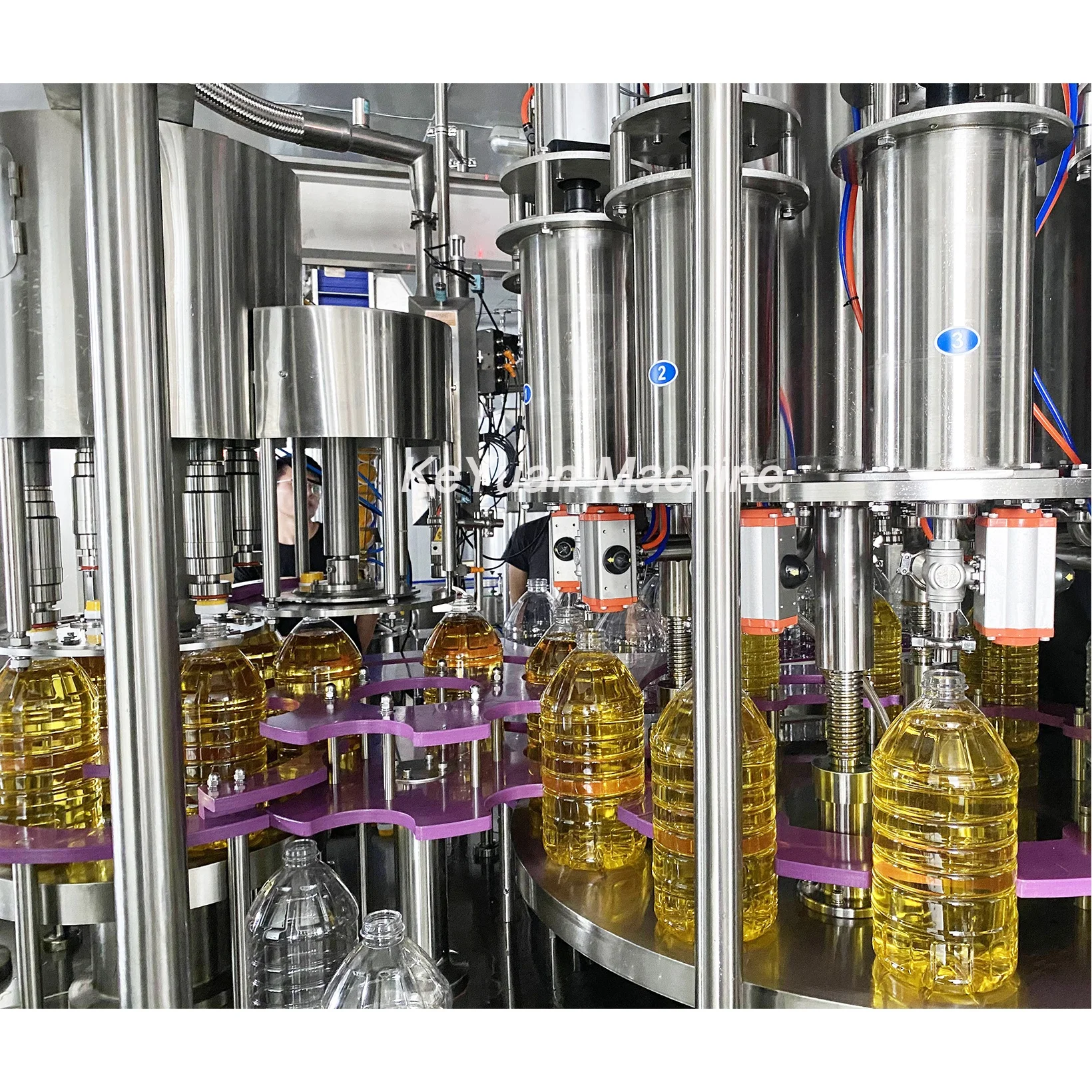 Hot Sale Full Automatic Plastic Bottle Palm Soybean Vegetable Mustard Seed Linear Cooking Oil Filling Machine Plant