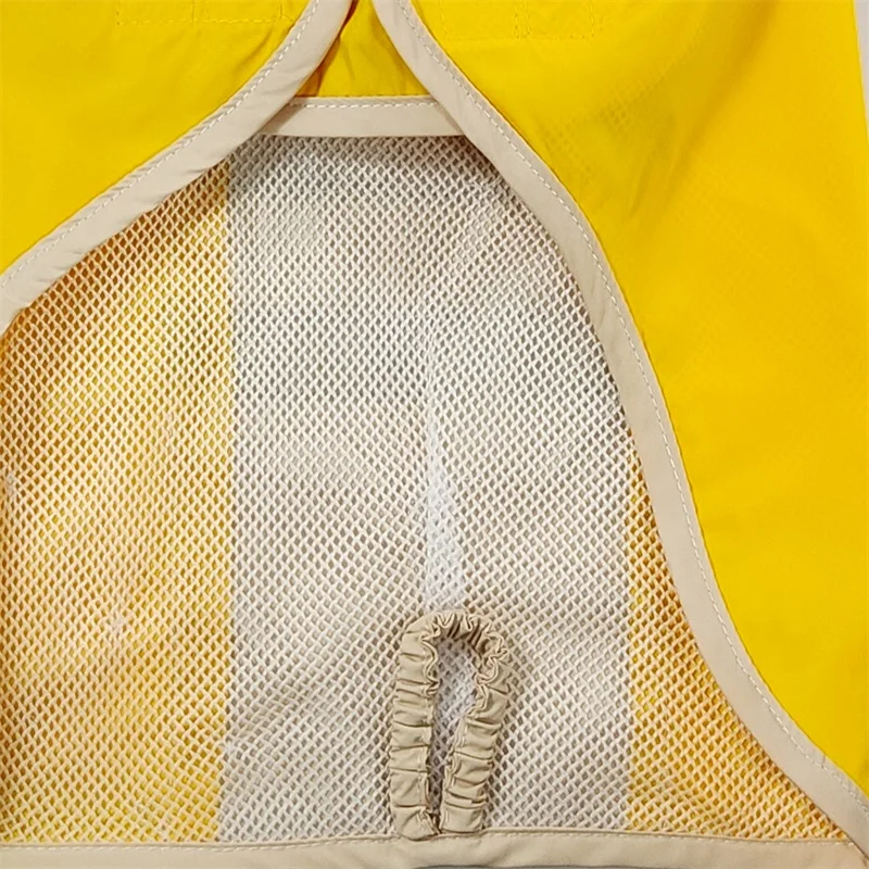 Wholesale dog clothes pet bright color hooded patchwork raincoat with high visibility reflective strips keep pet safe