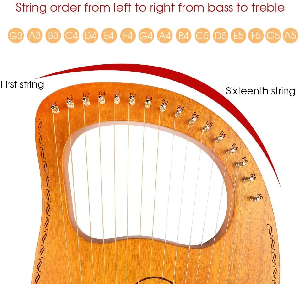 Lyre Harp 16 Metal Strings Classic Lyre Harp 16 string lyre