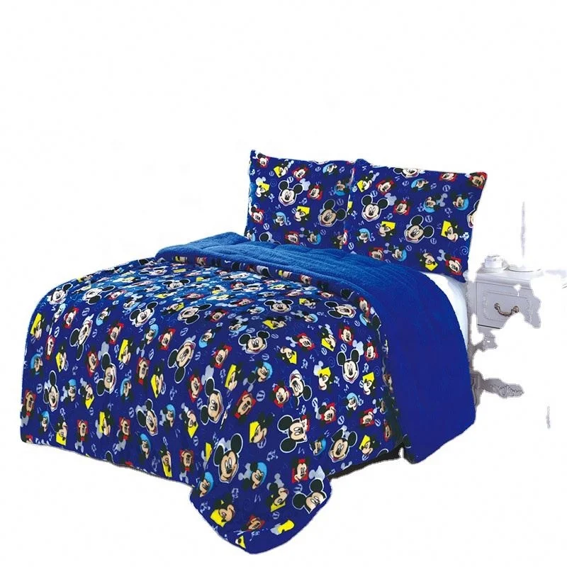 wholesale chinese  print queen  king size polyester quilts blanket bedding set bedspread