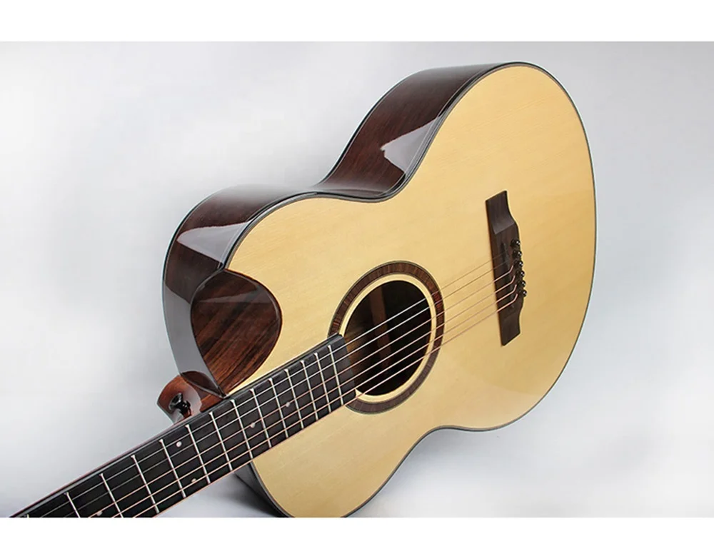 EX-DC50-40   Guangzhou High Grade Solid Wood Chihiro Acoustic Cutaway Guitar Chinese Musical Instrument