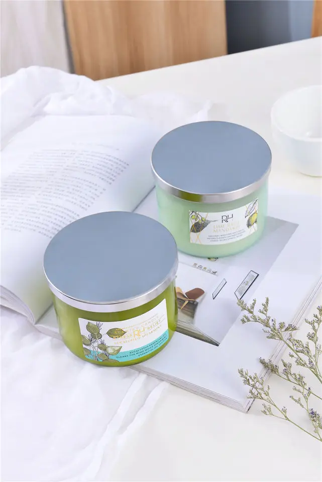 High End 3 Wick Candles Custom Private Label Glass Bottle Scented Candles Luxury Gift Set 3 Wick Scented Candle