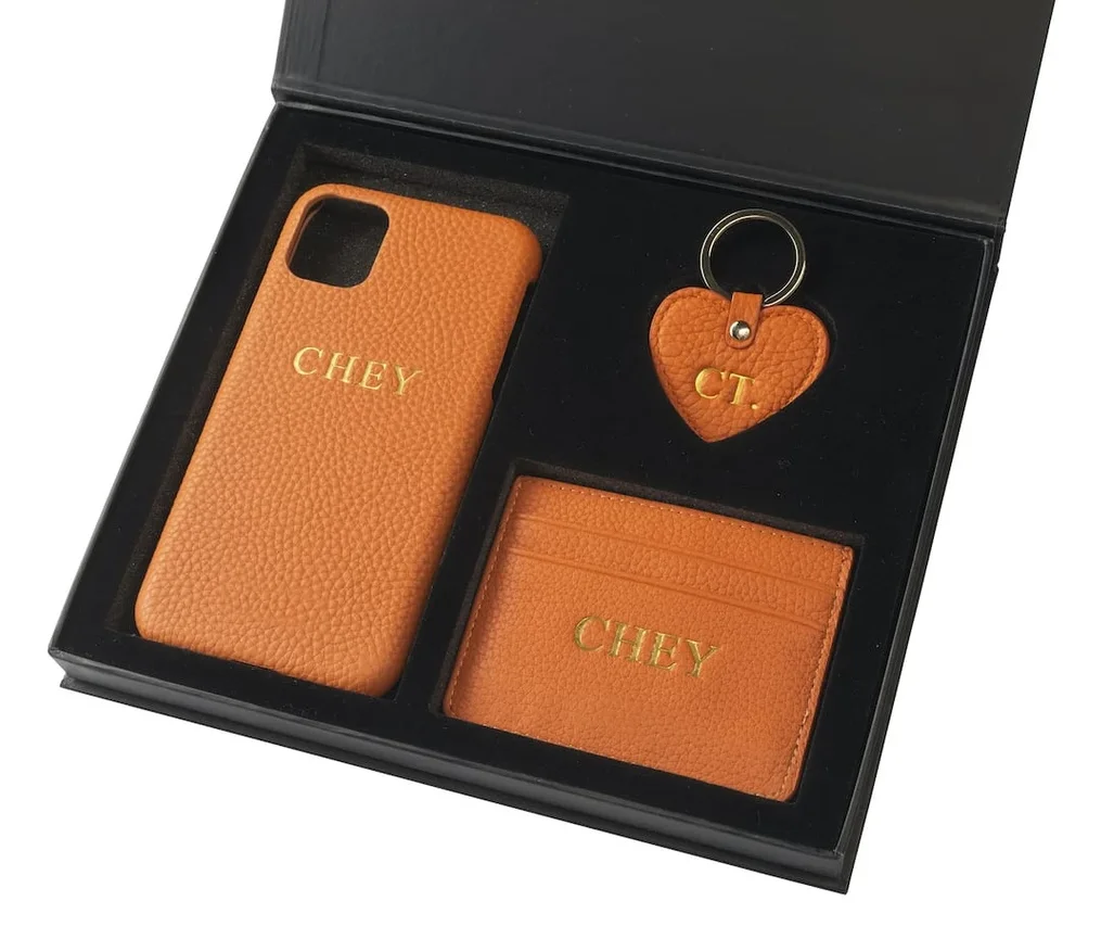 Minimalist Personalized Logo Phone Case Keychain Men Women RFID Front Pocket Leather Credit Card Holder Wallet