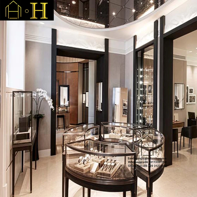 Customize Luxury Watch Jewelry Display Cabinet Counter Watch Glass Display Showcases Cabinet
