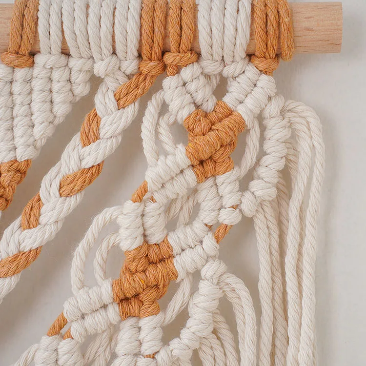 Simple hand woven Macrame Bohemian style home homestay indoor living room bedroom wall hanging decorative tapestry