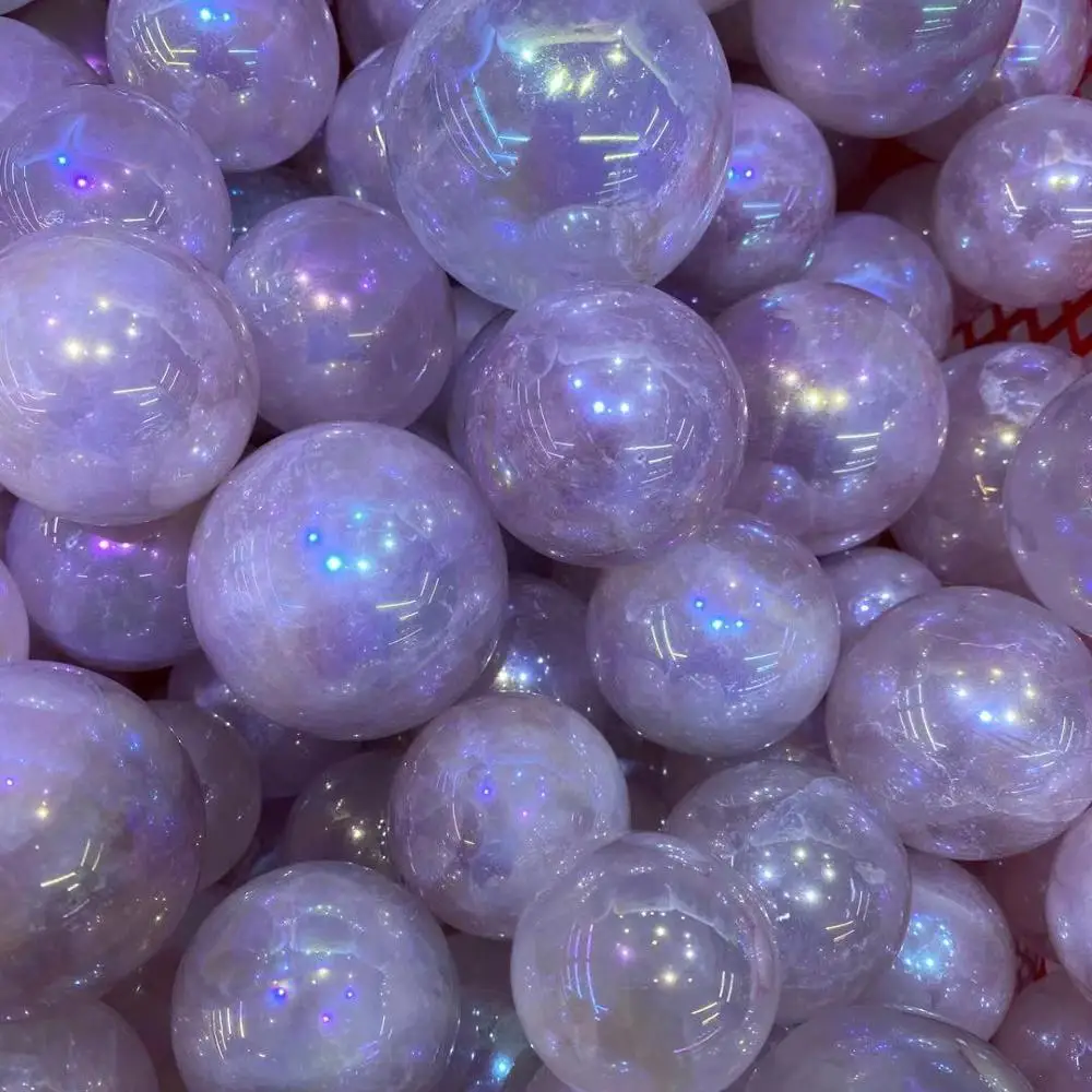 Wholesale Natural Angel Aura Rose Quartz Crystal Ball Healing Sphere Crystal
