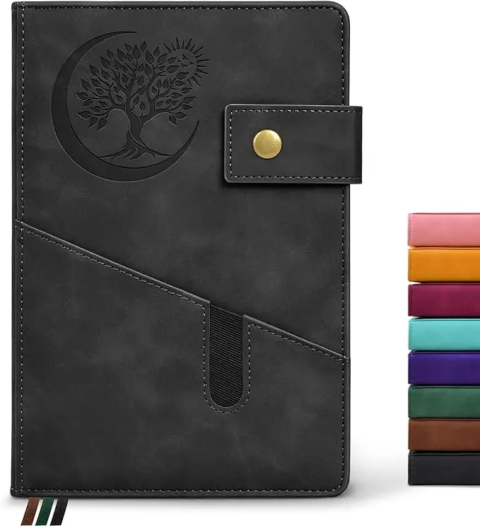 Luxury A5 pu leather hard cover pocket notebook business gift  blank sketchbook drawing and writing diary