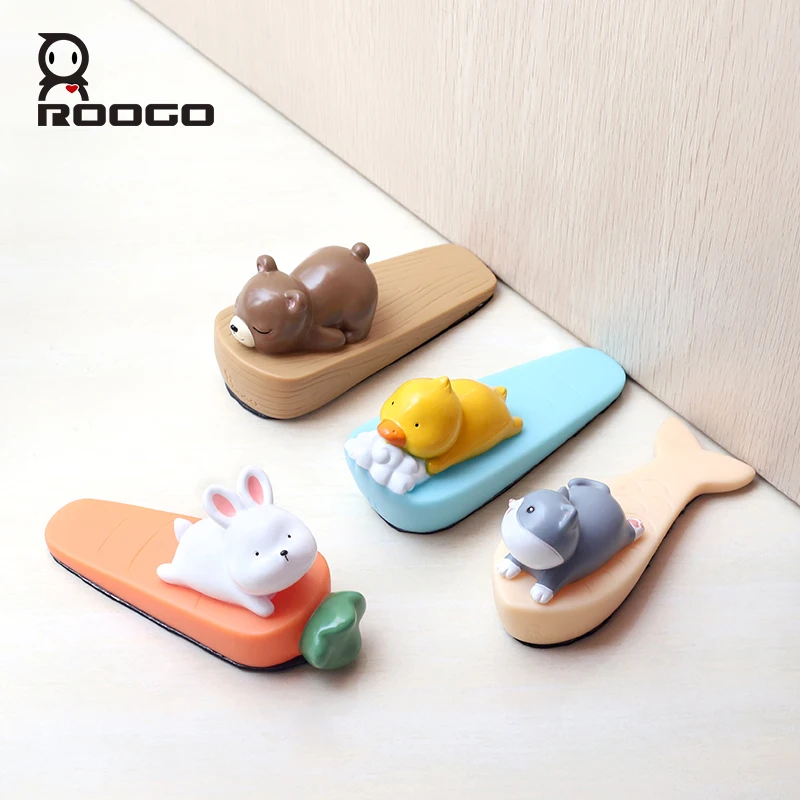 Roogo Creative Door Stopper Cute Animal Door Holder Without Punching